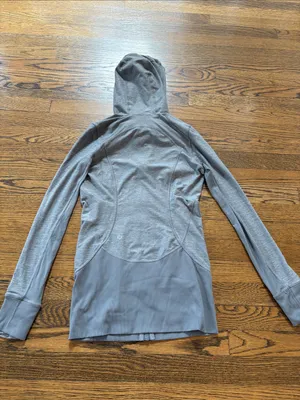 Lululemon long line Light Gray Hooded Zip Jacket, 6 thumbnail 2