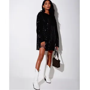 Motel Rocks Liama Sequin Mini Dress Womens Black XS $89 thumbnail 2