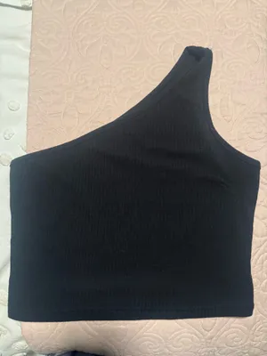 One shoulder black top Size M thumbnail 1