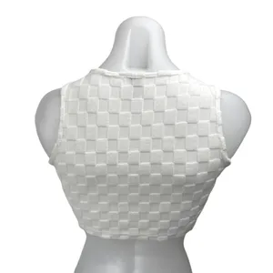 Princess Polly Jeremiah White Checkered Sleeveless Cutout Cami Crop Tank Top 2 thumbnail 2
