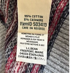 L.L.Bean Gray Fair Isle Turtleneck Sweater Cashmere Blend Large Preppy Gorpcore thumbnail 8