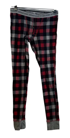 Victoria's Secret‎ Plaid Flannel Pajama Bottoms Thermal Long Johns XS thumbnail 1