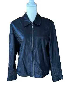 Isaac Mizrahi for Target leather jacket, size XL, outdoors, preppy, fall, dressy thumbnail 1