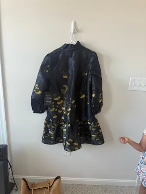 TUCKERNUCK Navy Jasmine Vine Jacquard Palmerston Dress M thumbnail 5