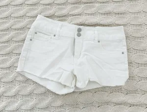 refuge White High-Rise Denim Shorts thumbnail 1