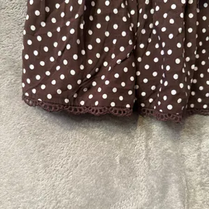 Wild Fable Polka Dot Mini Dress XXS Milkmaid Brown Tiered Ruffle Smocked Lace thumbnail 6
