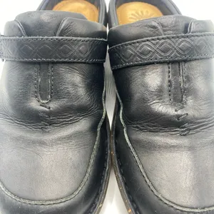 UGG Leather Clogs Mule F8910E Slides Heel Fur Lining USA 7 Snap Detail Rubber thumbnail 6