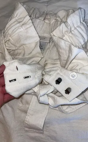 A New Day White/Cream High Rise Paper Bag Shorts thumbnail 5