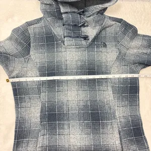 The North Face Women's Plaid Fleece‎ Pullover Cowl Blue and gray Hoodie Size S thumbnail 9