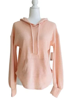 SO Hoodie Sweater Peach Kangaroo Pocket Pullover Lightweight Top Small NEW thumbnail 1