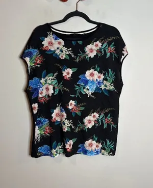 Ted Baker floral mixed media top thumbnail 1