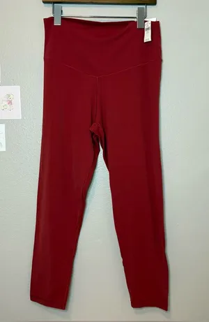 Aerie plus size new XL burgundy red real me high waisted leggings cozy casual thumbnail 1