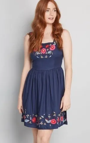 Modcloth NWT Navy Blue Enlightened Look Dress New thumbnail 3