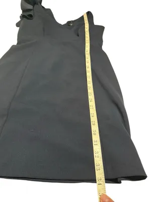 Sam and Jess dark blue sleeveless sheath dress V-neckline layered ruffle accent thumbnail 7
