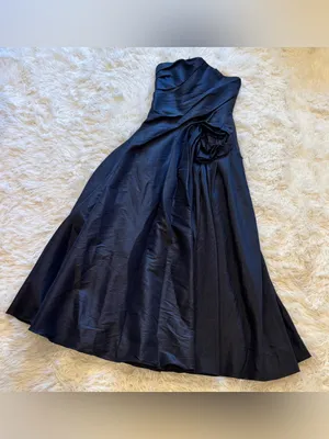 NEW Acler HAWFORD Black rosette strapless maxi Dress Sz 4 thumbnail 5