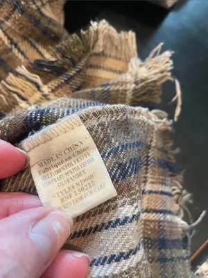 Plaid Hooded Button-Front shirt in Brown tattered look thumbnail 5