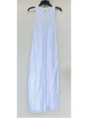 DISSH Harris White Linen Midi Dress Women Size US 2 Coastal Nautical Lightweight thumbnail 3