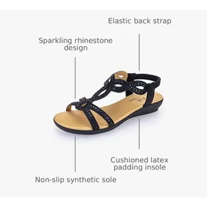 VJH Confort Rhinestone Sandals Size 7.5 Black thumbnail 15