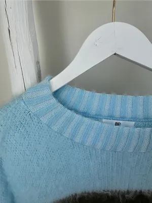 Nordstrom bp Label Oversized Brushed Trixie Colorblock Fuzzy Knit Sweater Size M thumbnail 6