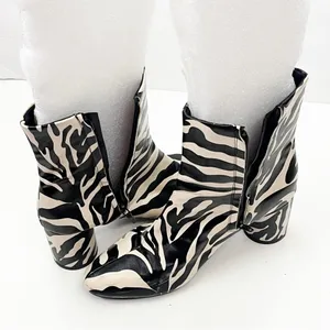 ASOS Designs Faux Leather Zebra Print Side Zip Chunky Heel Chelsea Boots Size 6 thumbnail 15