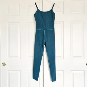 BEYOND YOGA Spacedye Uplevel Midi Jumpsuit Size Small Lunar Teal Heather thumbnail 4