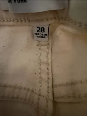 OAT New York Mid Rise Skinny Ankle Jeans Cream Ivory Size 28 thumbnail 4
