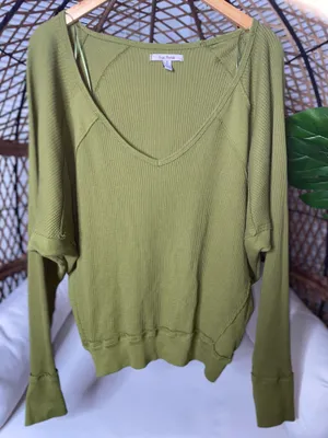 Free People Women’s Thermal Long Sleeve Top Size Small thumbnail 3