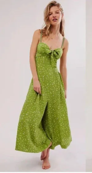 NWOT Free People Coming Home Romper in Avocado Combo thumbnail 1