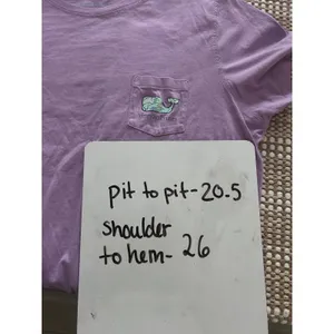 Vineyard Vines Womens Purple Flamingo Whale Logo Pocket T-Shirt Size L Short Slv thumbnail 5