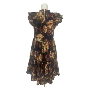 Ulla Johnson Joan Lupine Floral Ruffle Tiered Cotton Dress Size 2 thumbnail 11