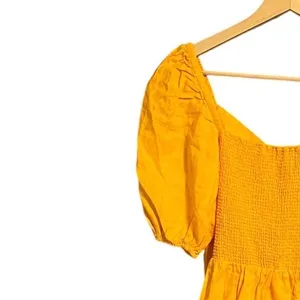 The Drop Nala Mango Linen Puff Sleeve Mini Dress Small NWT thumbnail 8