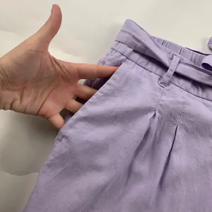Old Navy Dusky Lavender Linen Blend Belted Wide Leg Cropped Pant XL thumbnail 3