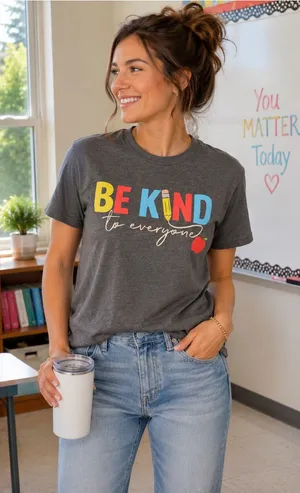 Next Level Apparel Jordyn’s Summer Shirt Project: 'Be Kind to everyone: XLarge thumbnail 1