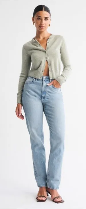 Abercrombie & Fitch Curve Love Ultra High Rise 90s Straight Jean Size 28 (6 Reg) thumbnail 1