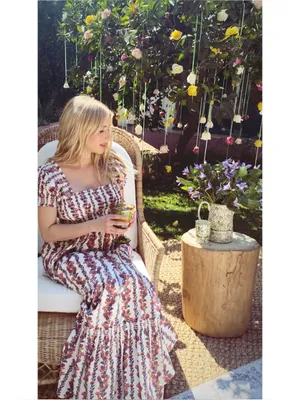 OPT Daphne Smocked Dress Small White thumbnail 3