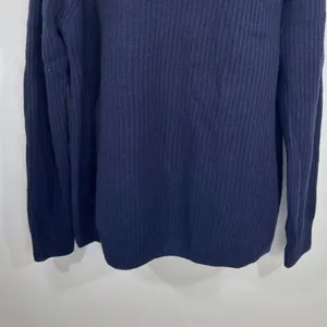 Quince Navy Blue 100% Cashmere Ribbed Crew Neck Sweater Womens Large NEW thumbnail 4