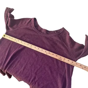 We The Free Free People Oversized Thermal Waffle Knit Top Size S Slouchy Swing thumbnail 3