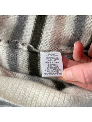 41 Hawthorn 100% Cashmere Striped Scoop Neck Sweater Size XXL Luxury Plus Size thumbnail 6