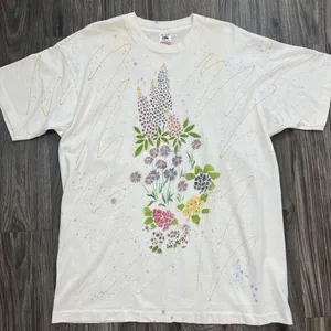 Fruit Of The Loom Vintage Single Stitch Floral Short Sleeve T-Shirt Size XL thumbnail 1