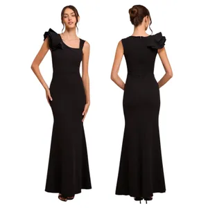 Lulus Lucette Black Sleeveless Ruffled Mermaid Maxi Dress size S NWT thumbnail 2