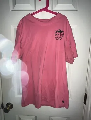 Maui and Sons Pink Shark Surf Graphic T-Shirt thumbnail 1