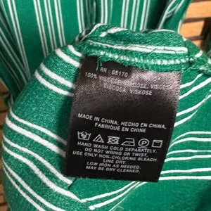 Maeve Green And White Stripe Button‎ Front Midi Dress Size 6 thumbnail 9