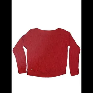 Lauren Ralph Lauren Women's Red Cable‎ Knit Sleeves Cotton Sweater Size XL thumbnail 2