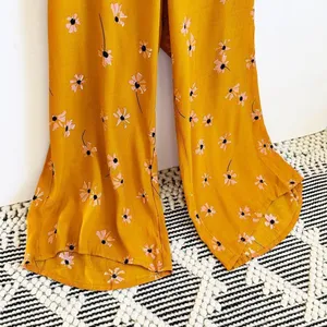Faithfull The BranD Anthropologie Wide Leg Jumpsuit Floral Orange Size L thumbnail 5