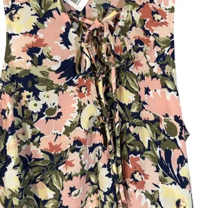 Olivaceous Pink Multicolor Floral Tropical Sleeveless Summer Dress Women Sz M thumbnail 5