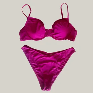 NWT Wine‎ Spaghetti Strap High Cut Push Up Underwire Bikini thumbnail 4