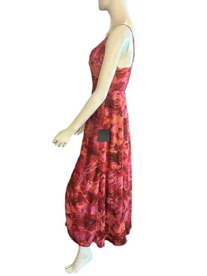 Lulus Beautiful Soul Floral Print Twist-Front Maxi Dress Burgundy XL NWT thumbnail 6