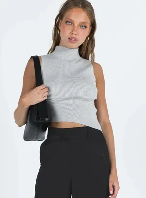 Princess Polly Grey Top thumbnail 1