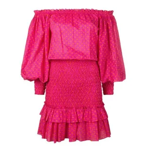 Alexis Marilena Smocked Off-shoulder Blouson-sleeve Dress Size‎ XS thumbnail 5