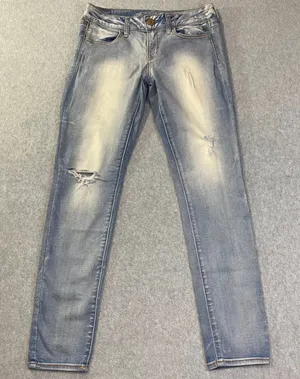American Eagle Jegging Jeans‎ Women's Sz 8 Light Super Stretch Distressed Denim thumbnail 1